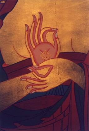 An old painting depicting a mudra